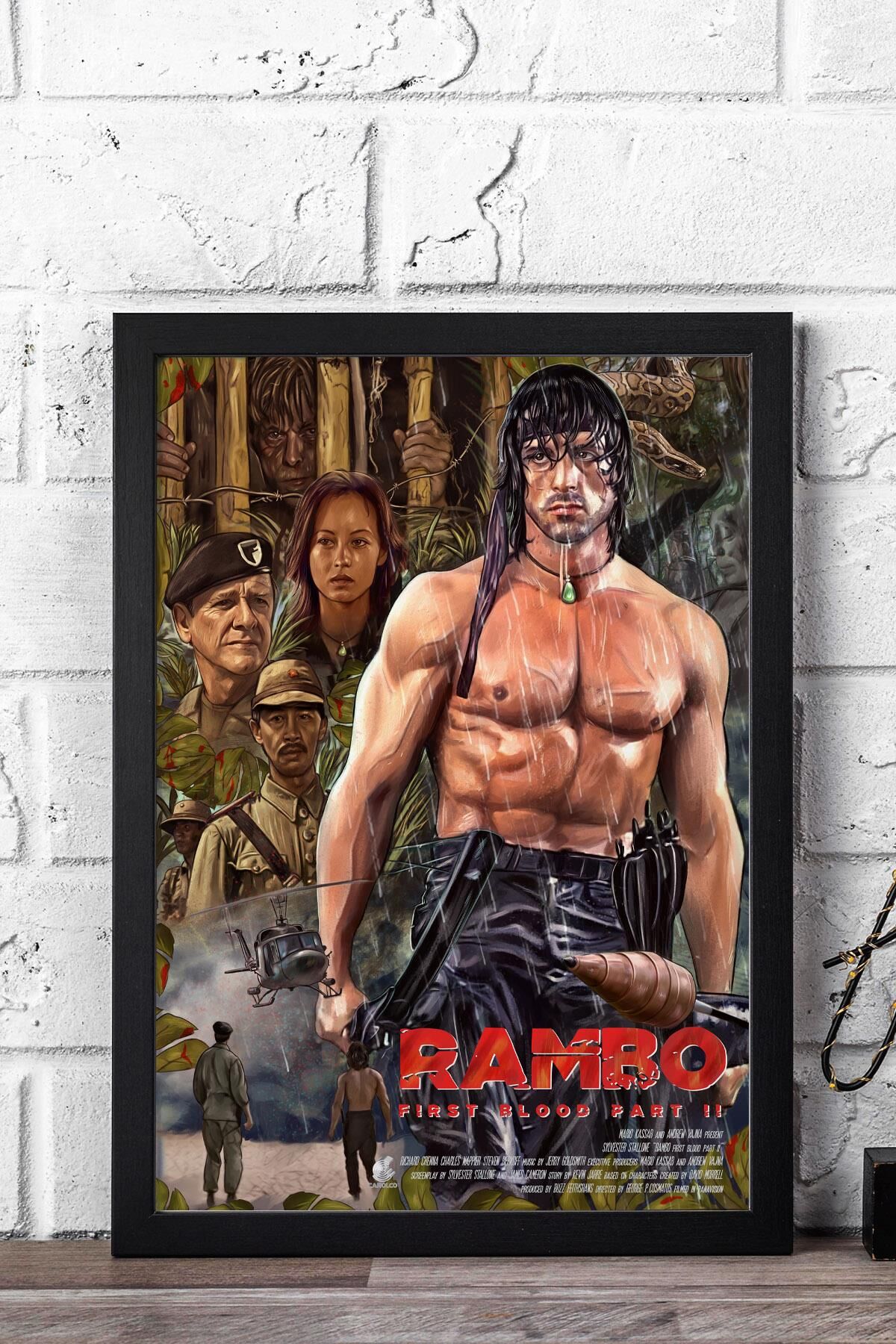 Rambo Çerçeveli Tablo - Rambo Fim Posteri Tablo