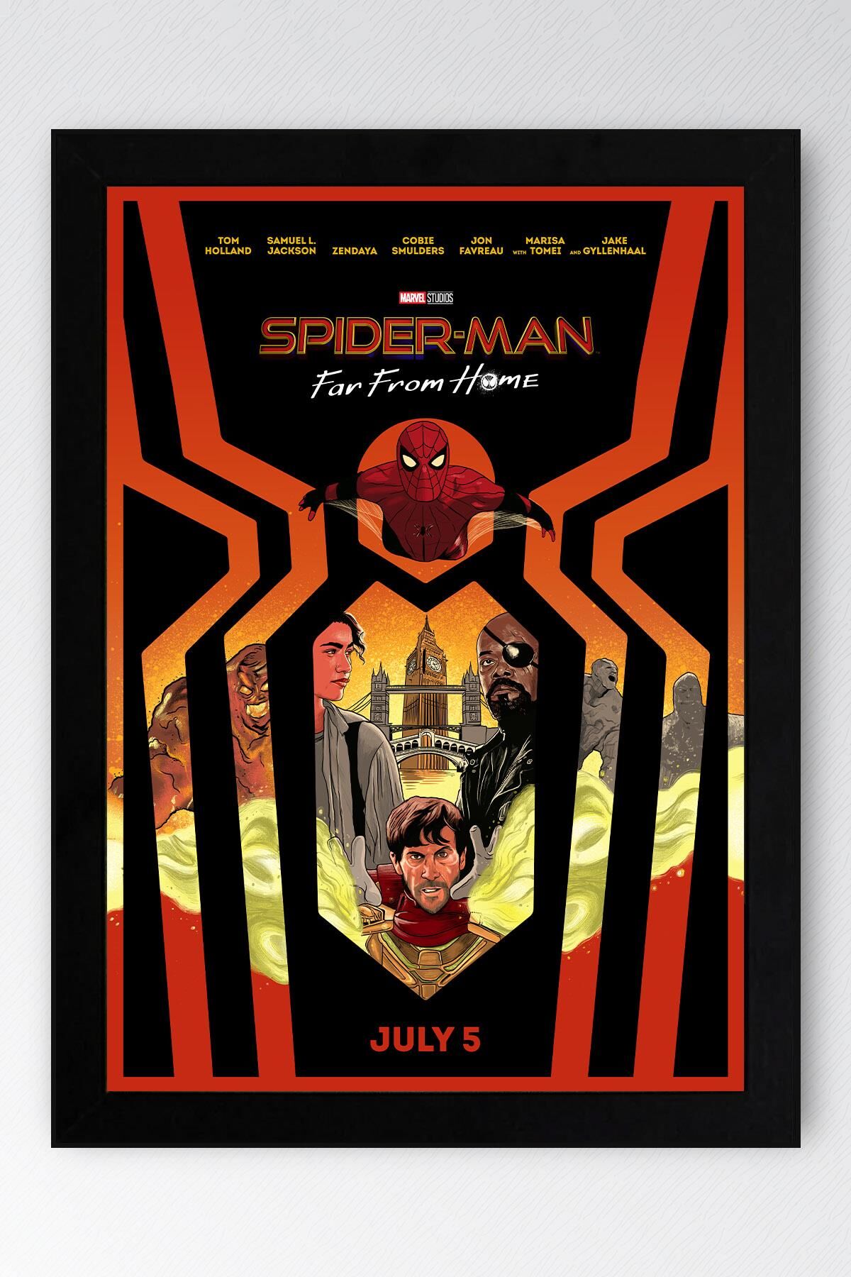 Spider Man Far From Home Çerçeveli Tablo - Örümcek Adam Fim Posteri Tablo