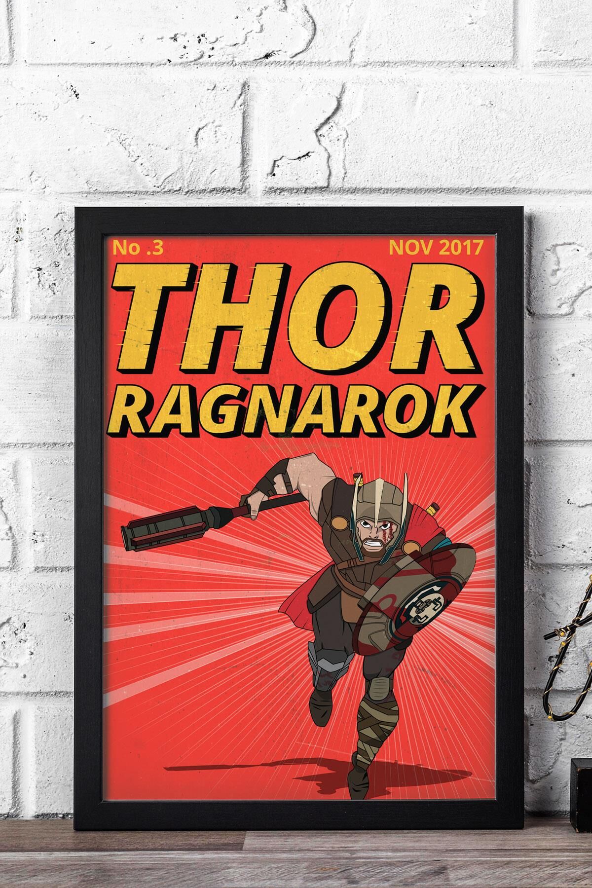 Thor Ragnarok Çerçeveli Tablo - Marvel Çizgi Roman Kapağı Posteri Tablo