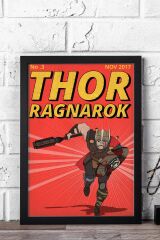 Thor Ragnarok Çerçeveli Tablo - Marvel Çizgi Roman Kapağı Posteri Tablo