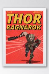 Thor Ragnarok Çerçeveli Tablo - Marvel Çizgi Roman Kapağı Posteri Tablo