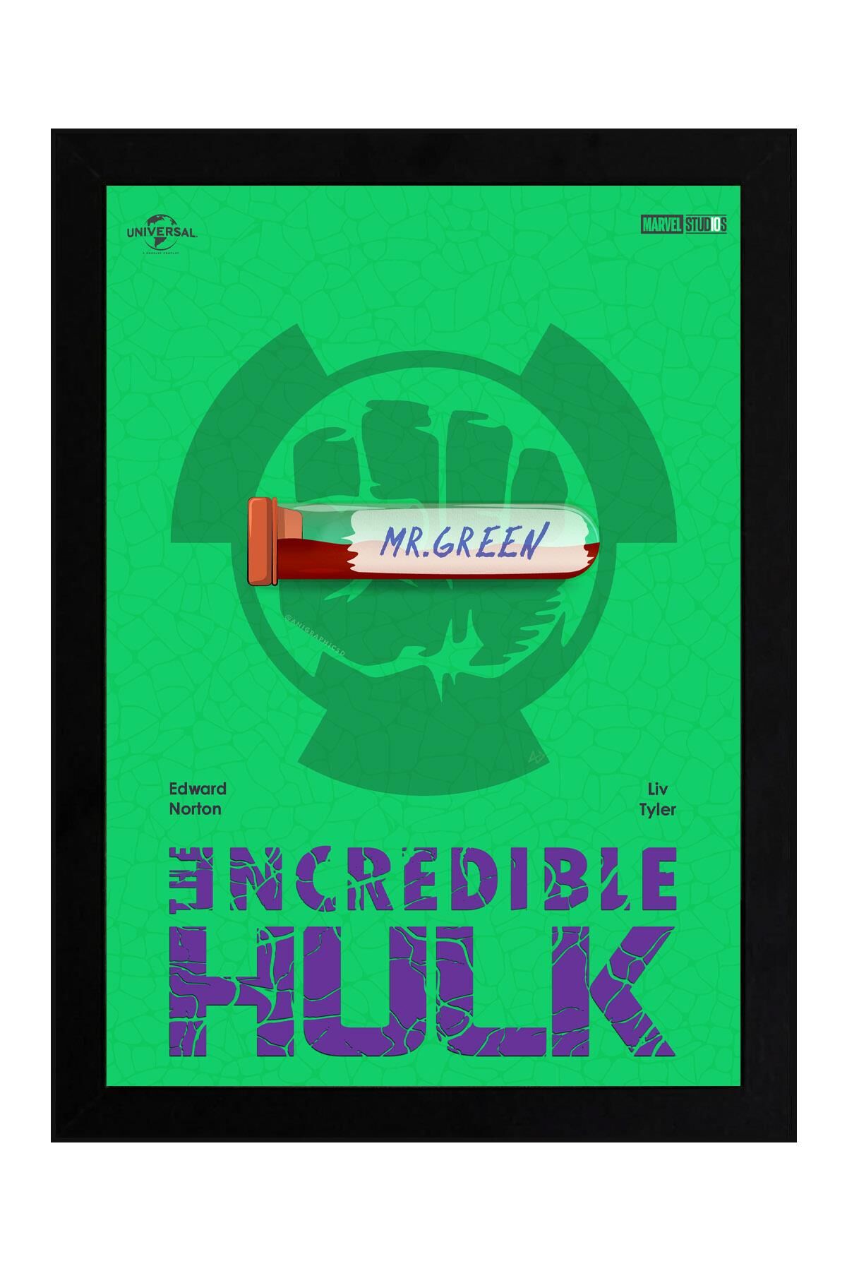 Hulk Çerçeveli Tablo - Marvel Film Posteri Tablo