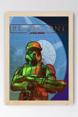 Star Wars Rogue On Çerçeveli Tablo - Uzay Savaşları Fim Posteri Tablo 50x70 - Kayın