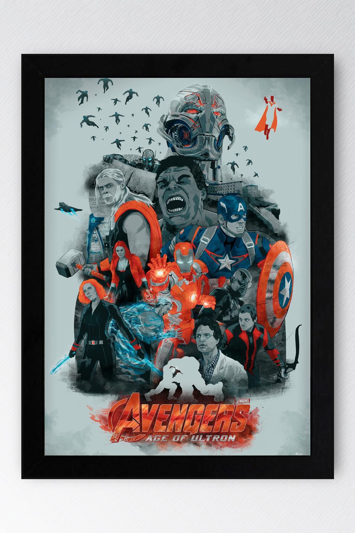 Avengers Age Of Ultron Çerçeveli Tablo - Yenilmezler Marvel Poster Tablo