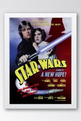 Star Wars Çerçeveli Tablo - Uzay Savaşları Retro Fim Posteri Tablo