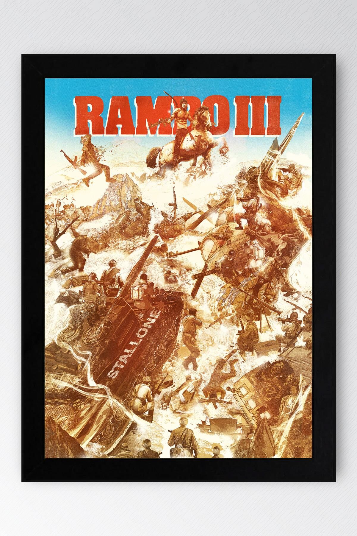 Rambo Çerçeveli Tablo - Rambo Fim Posteri Tablo