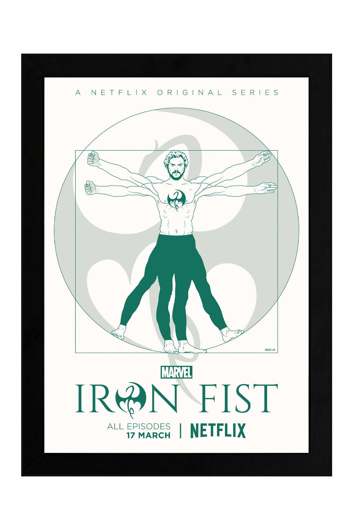 Iron Fist Çerçeveli Tablo - Marvel Dizi Posteri Tablo