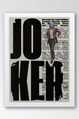 Joker Çerçeveli Tablo - Film Posteri Tablo 35x50 - Beyaz
