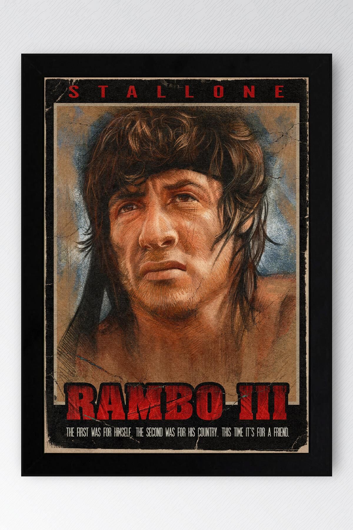Rambo Çerçeveli Tablo - Rambo Fim Posteri Tablo