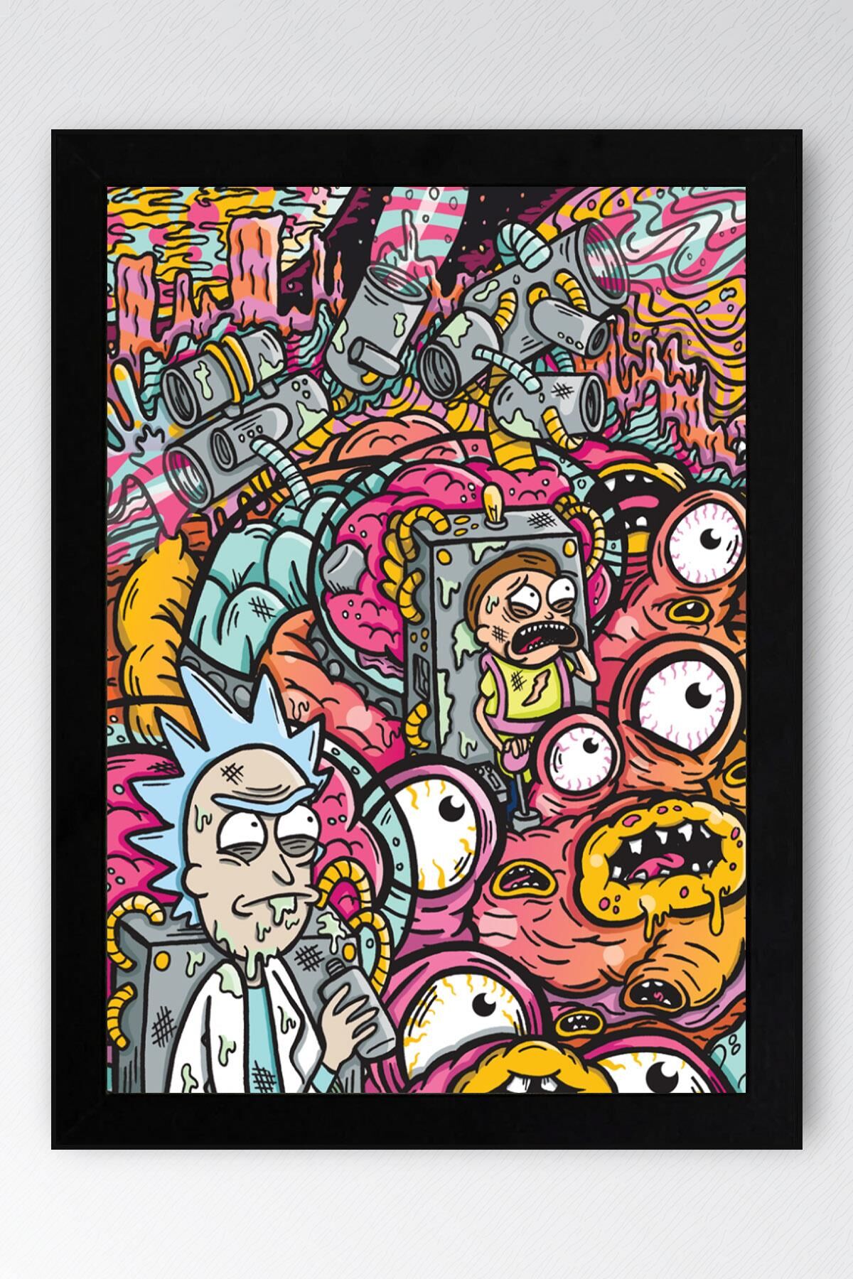 Rick and Morty Çerçeveli Tablo - Rick and Morty Animasyon Fim Posteri Tablo