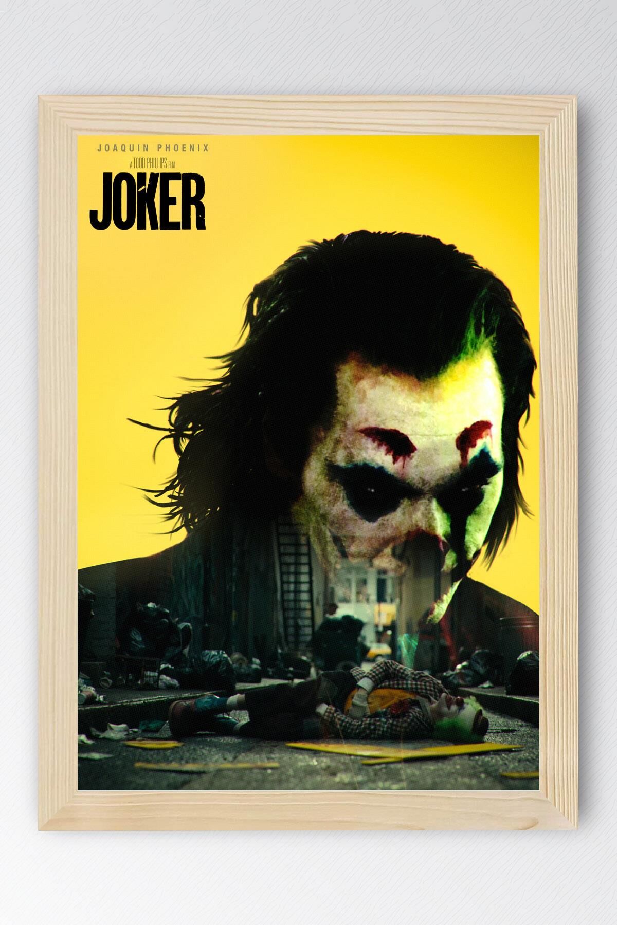 Joker Çerçeveli Tablo - Film Posteri Tablo 15x21 - Kayın