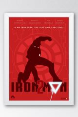 Iron Man Çerçeveli Tablo - Demir Adam 2 Marvel Film Posteri Tablo