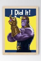 Thanos Çerçeveli Tablo - Marvel Film Posteri Tablo 35x50 - Kayın