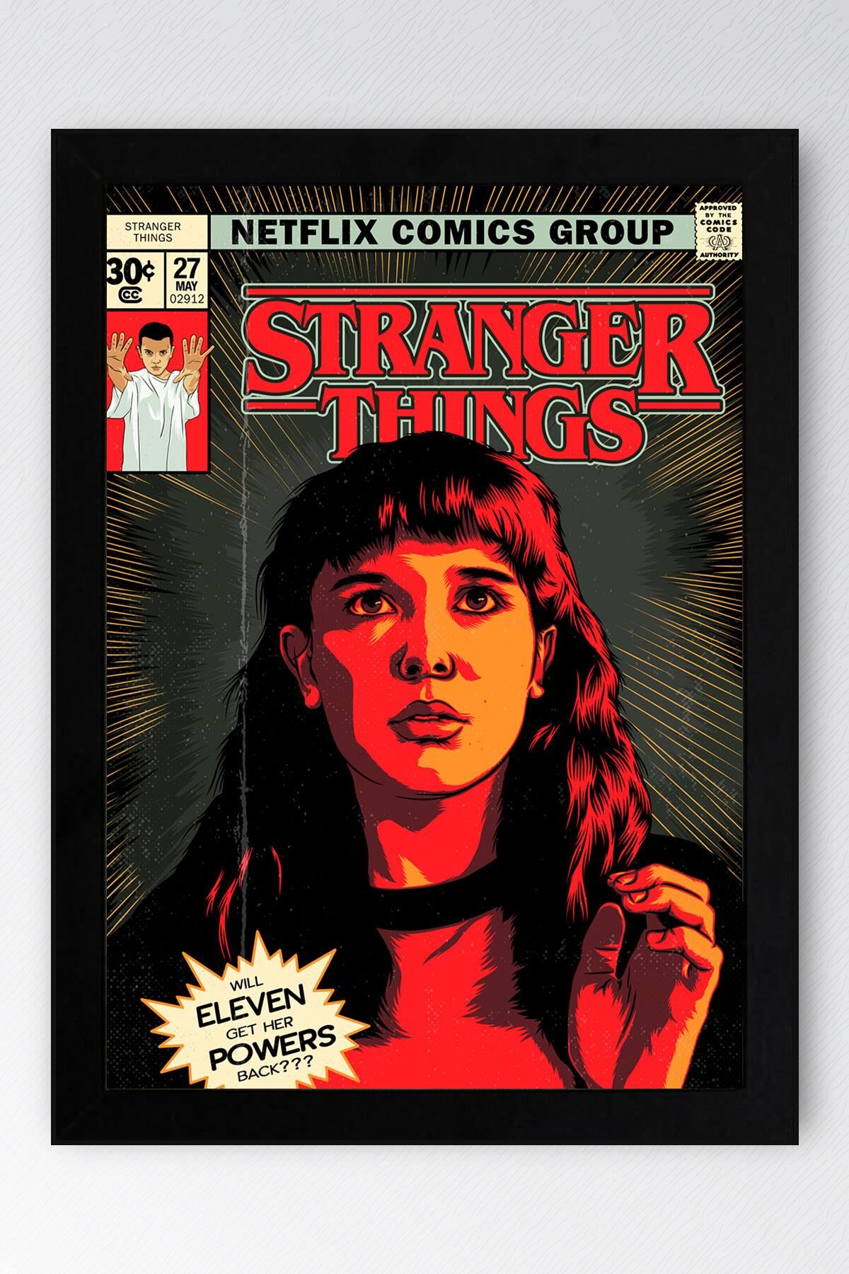 Stranger Things Çerçeveli Tablo -Çizgi Roman Kapağı Tasarımlı Poster Tablo