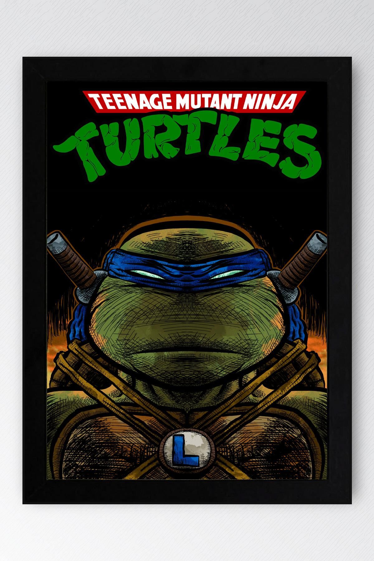Ninja Kaplumbağalar Leonardo Çerçeveli Tablo - Teenage Mutant Ninja Turtles Film Posteri Tablo