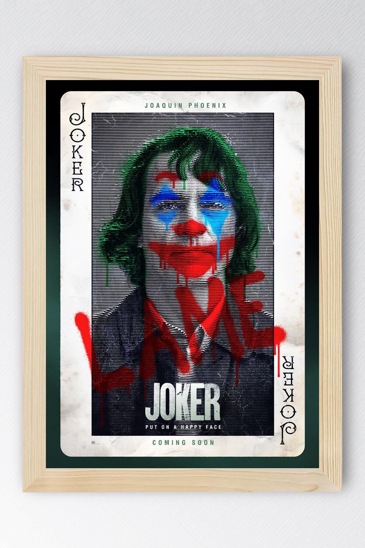 Joker Çerçeveli Tablo - Film Posteri Tablo 21x30 - Kayın