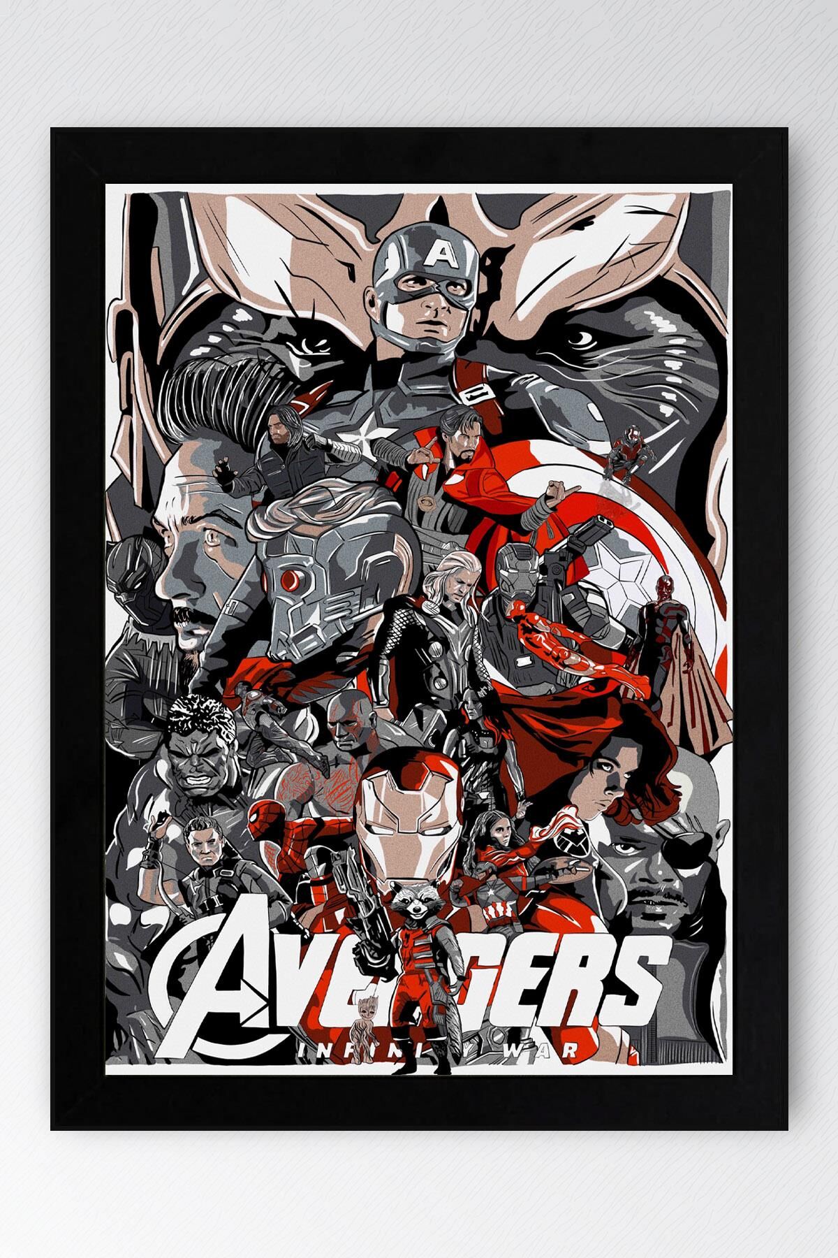 Avengers Çerçeveli Tablo - Yenilmezler Marvel Poster Tablo