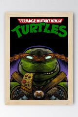 Ninja Kaplumbağalar Michelangelo Çerçeveli Tablo - Teenage Mutant Ninja Turtles Film Posteri Tablo