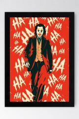 Joker Ha Ha Ha Çerçeveli Tablo - Film Posteri Tablo 21x30 - Siyah