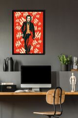Joker Ha Ha Ha Çerçeveli Tablo - Film Posteri Tablo 21x30 - Siyah