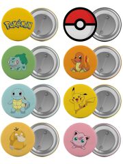 Pokemon Çanta Rozeti Seti 8 Adet En Büyük Boy 5.8cm İğneli Broş
