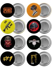 Pubg Çanta Rozeti Seti 8 Adet En Büyük Boy 5.8cm İğneli Broş