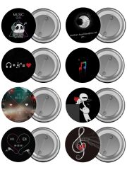 Love Music Çanta Rozeti Seti 8 Adet En Büyük Boy 5.8cm İğneli Broş