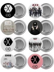 Exo Çanta Rozeti Seti 8 Adet En Büyük Boy 5.8cm İğneli Broş