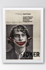Joker Çerçeveli Tablo - Film Posteri Tablo 15x21 - Beyaz