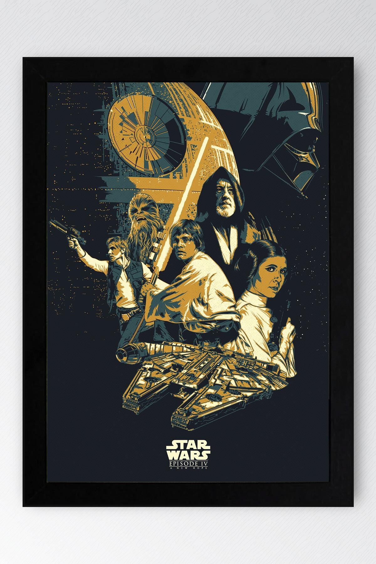 Star Wars Çerçeveli Tablo - Uzay Savaşları 4 Yeni Bir Umut Fim Posteri Tablo