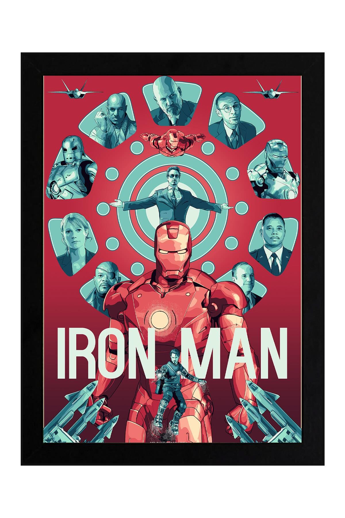 Iron Man Çerçeveli Tablo - Demir Adam Marvel Film Posteri Tablo