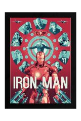 Iron Man Çerçeveli Tablo - Demir Adam Marvel Film Posteri Tablo