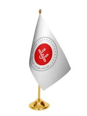 Masa Üstü Diyanet İşleri Bayrağı + Pirinç Direk Masa Bayrak Seti