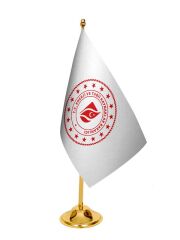 Masa Üstü Enerji Bakanlığı Bayrağı + Pirinç Direk Masa Bayrak Seti