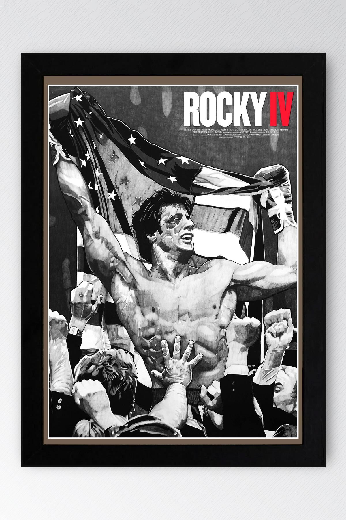 Rocky Çerçeveli Tablo - Rocky 4 Fim Posteri Tablo
