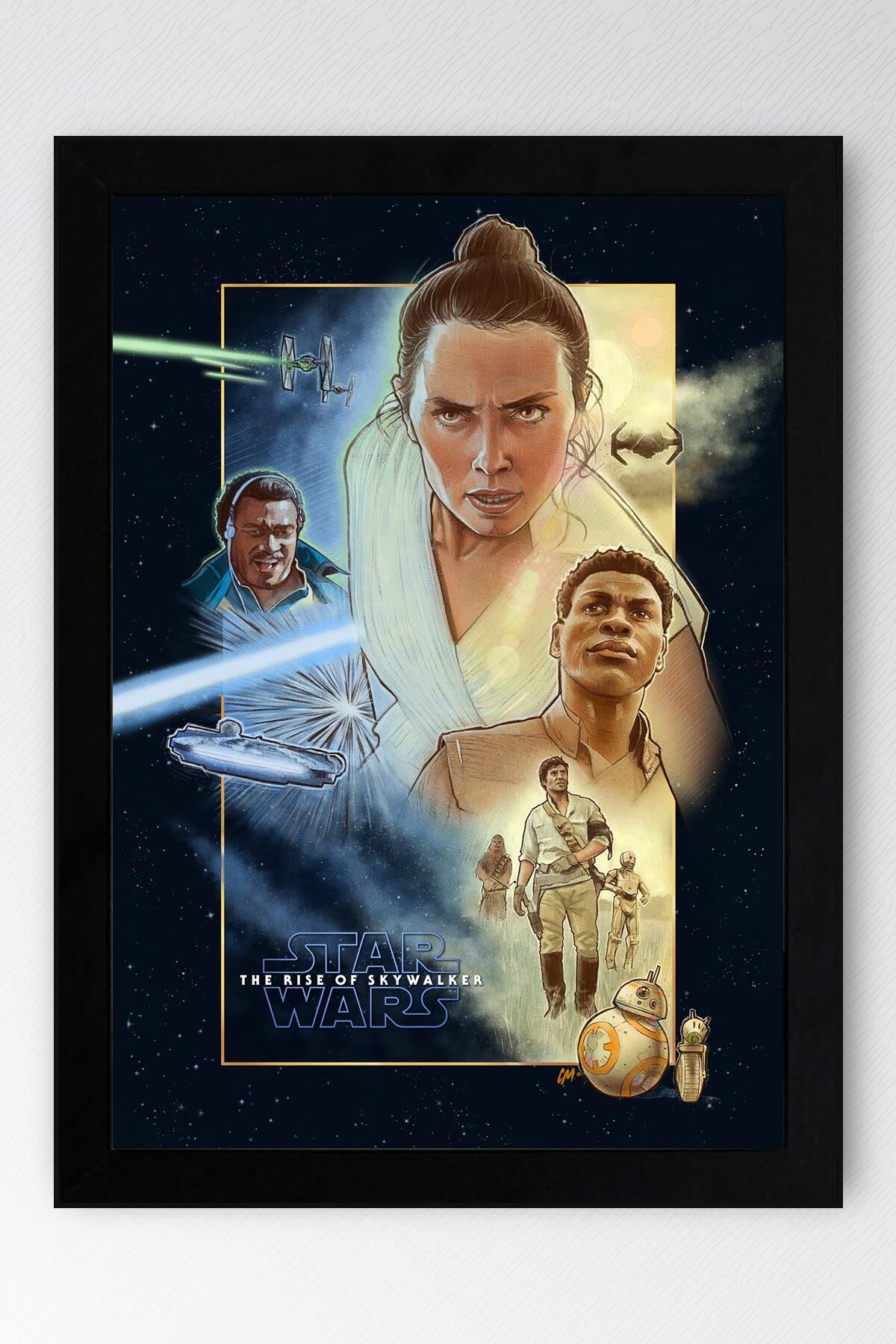 Star Wars Çerçeveli Tablo - Uzay Savaşları Skywalkerın Yükeslişi Fim Posteri Tablo