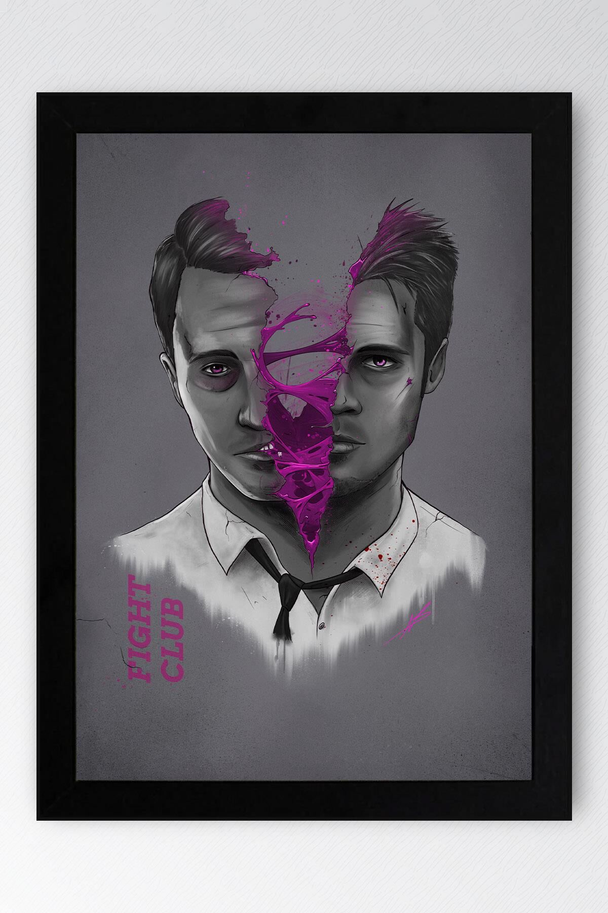 Fight Club Edward Norton Çerçeveli Tablo - Dövüş Kulübü Film Posteri Tablo