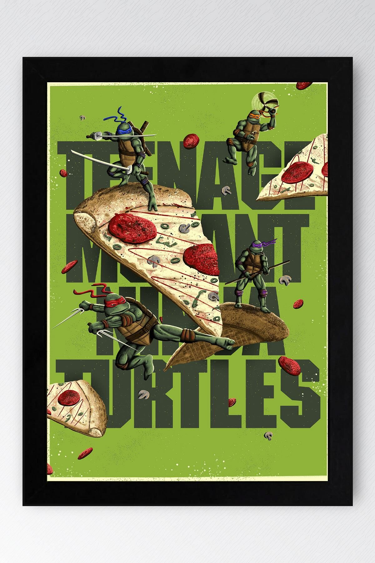 Ninja Kaplumbağalar Çerçeveli Tablo - Teenage Mutant Ninja Turtles Film Posteri Tablo