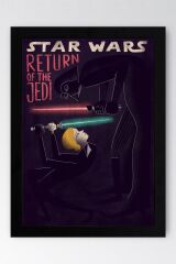 Star Wars Çerçeveli Tablo - Uzay Savaşları Jedinin Dönüşü Fim Posteri Tablo