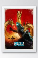 Godzilla King Of The Monsters Çerçeveli Tablo - Film Posteri Tablo
