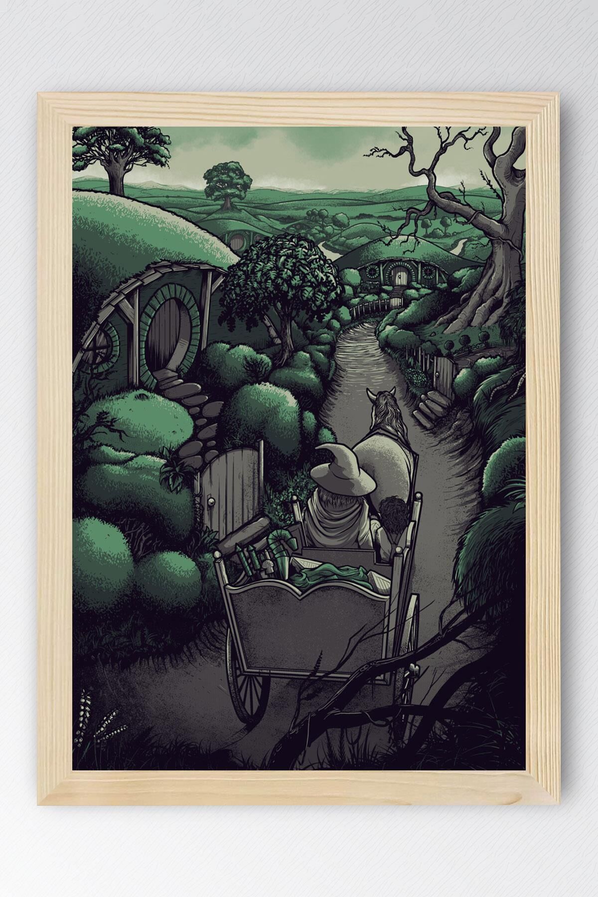 Yüzüklerin Efendisi Çerçeveli Tablo - The Shire PosterTablo 50x70 - Kayın