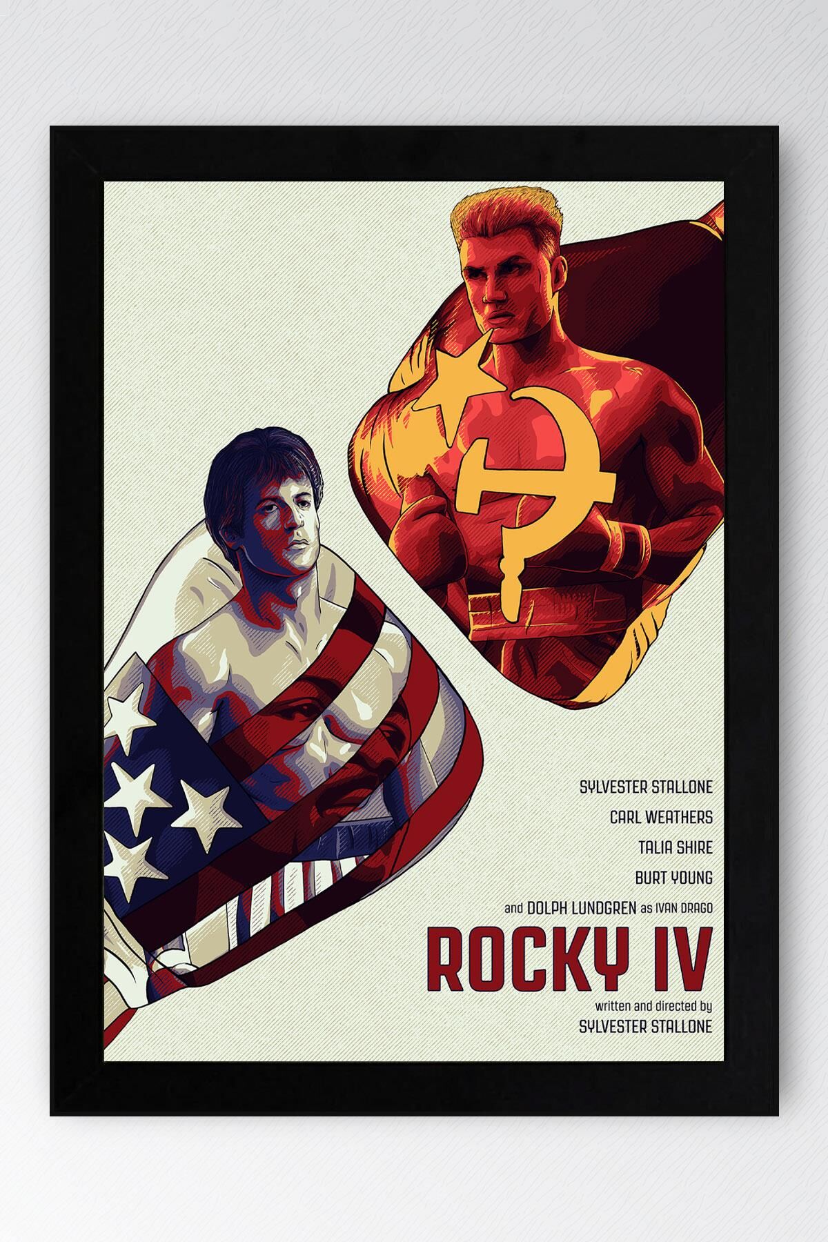 Rocky Çerçeveli Tablo - Rocky 4 Fim Posteri Tablo
