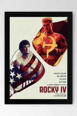 Rocky Çerçeveli Tablo - Rocky 4 Fim Posteri Tablo