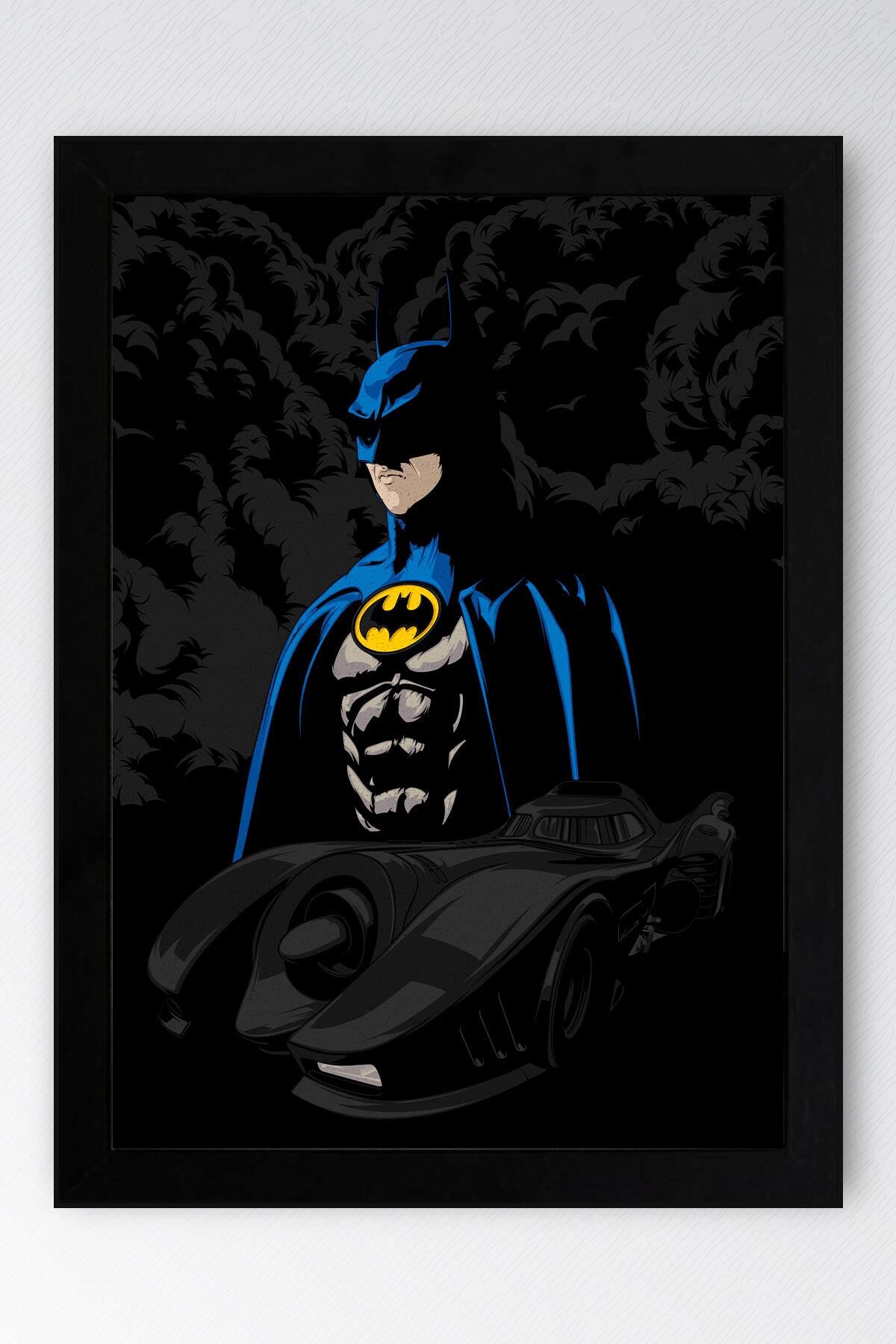 Batman Batmobile Çerçeveli Tablo - Çizgi Roman Tasarımlı Poster Tablo
