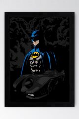 Batman Batmobile Çerçeveli Tablo - Çizgi Roman Tasarımlı Poster Tablo