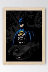 Batman Batmobile Çerçeveli Tablo - Çizgi Roman Tasarımlı Poster Tablo