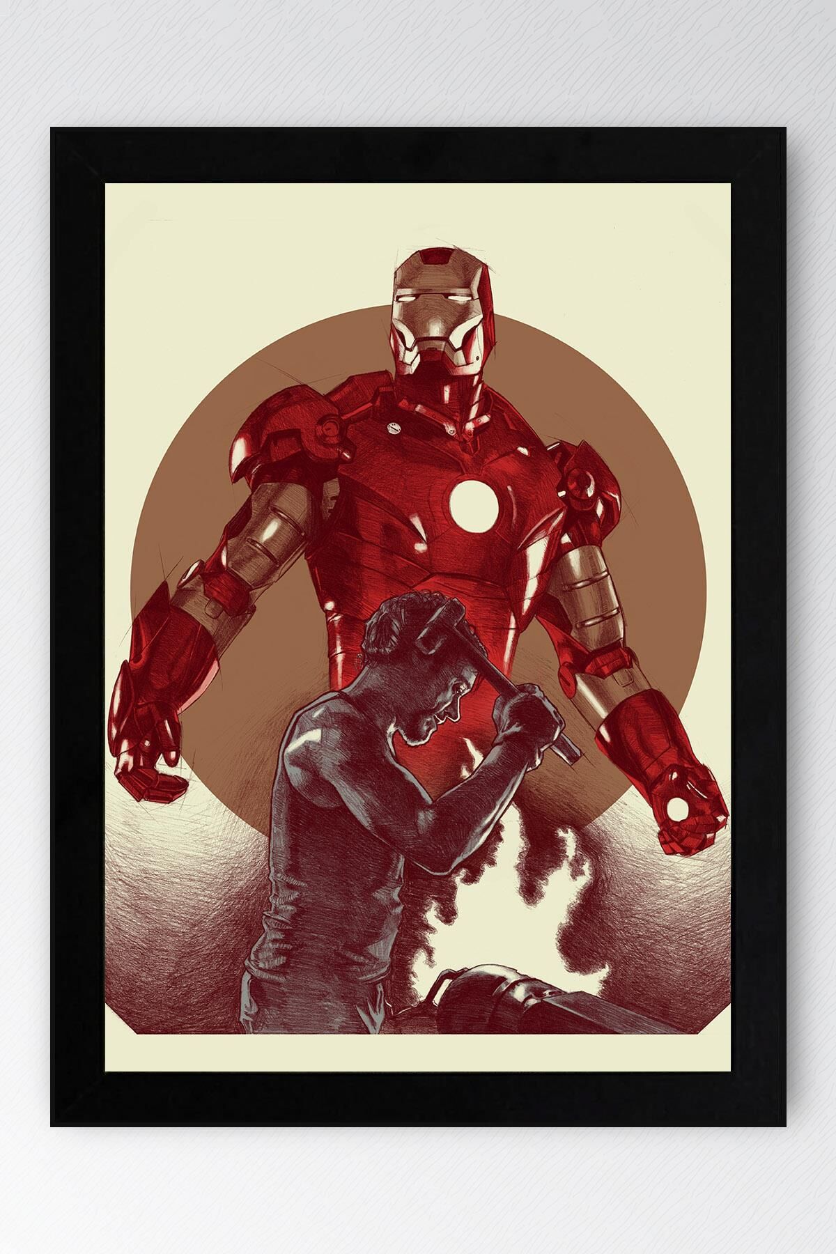 Iron Man Çerçeveli Tablo - Demir Adam Marvel Film Posteri Tablo