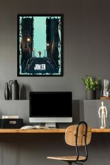 Joker Çerçeveli Tablo - Film Posteri Tablo 30x42 - Siyah
