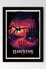 Stranger Things Hawkins Çerçeveli Tablo - Dizi Posteri Tablo