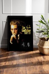 The Godfather 3 Çerçeveli Tablo - Baba Film Posteri Tablo 30x42 - Siyah